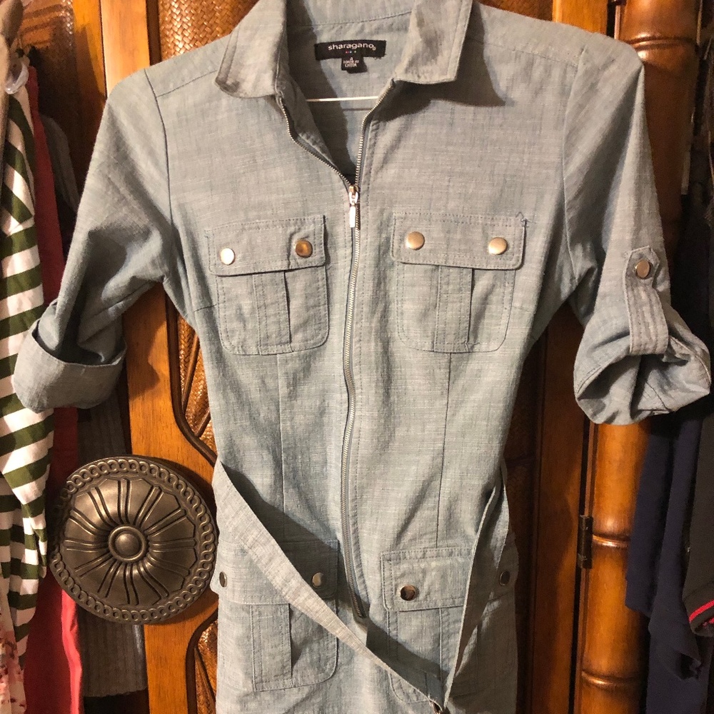 WOMEN'S ZIPPER UP JEAN DRESS